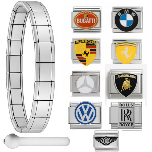 Silvarix Italian Charm Car Bracelet